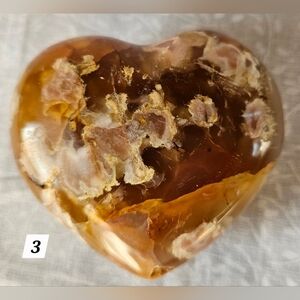 Flower Agate Crystal Heart